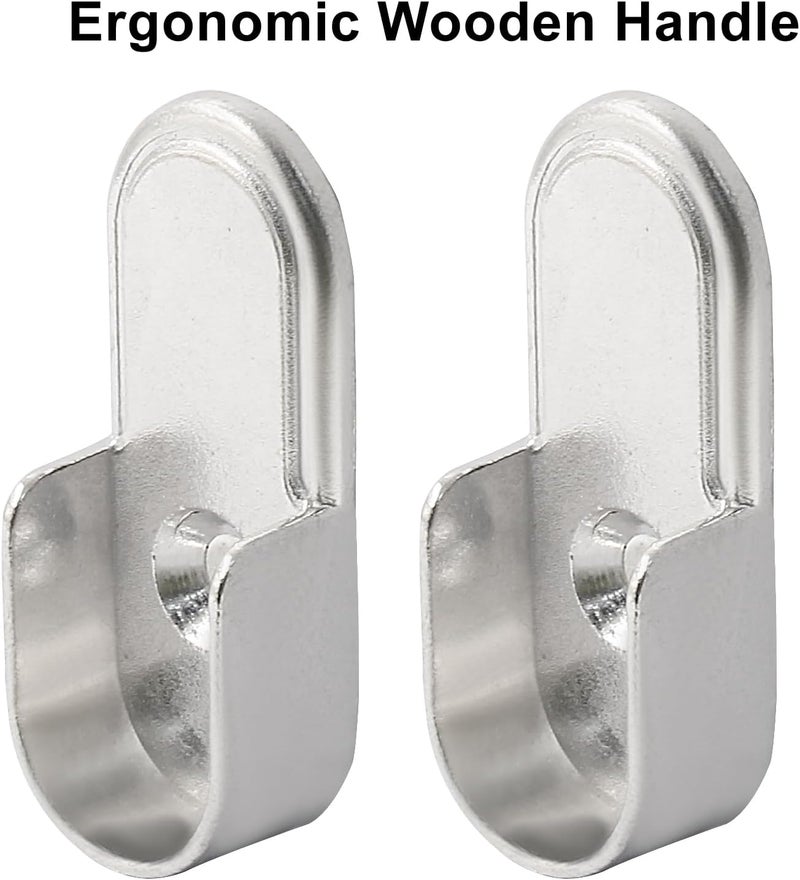 Coufce 12 pcs Oval Closet Rod End Supports Heavy-Duty Metal Rod Holders for 15mm x 30mm Oval Rods Wardrobe Bracket with Mounting Holes(Silver) - Image 4